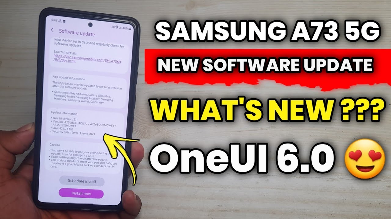 Samsung A73 5G : New Software Update | What's New ? | OneUI 6.0 😍 - YouTube