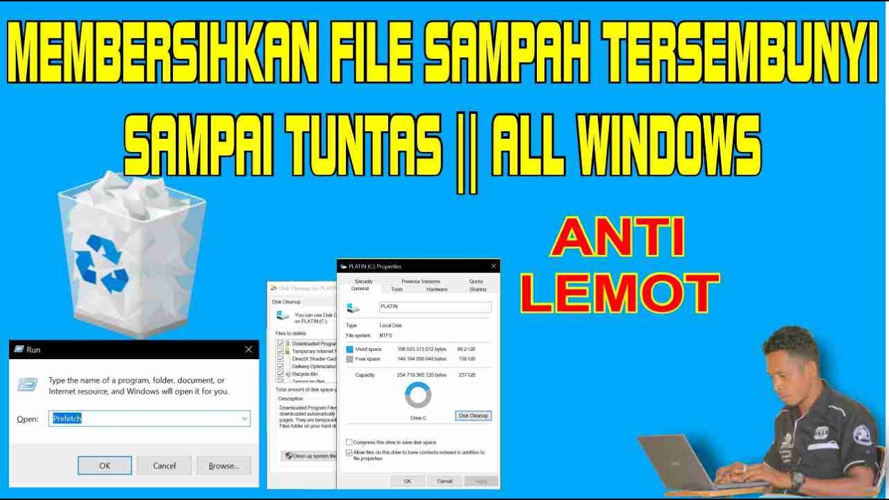 CARA MEMBERSIHKAN FILE SAMPAH DI LAPTOP/KOMPUTER || MENGHAPUS CACHE ... Panduan Lengkap Menghapus Cache dan File Sampah Windows